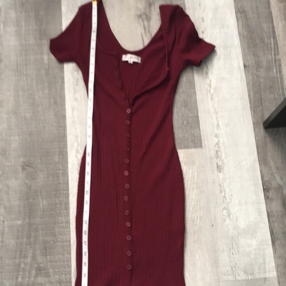 Showpo Cool Waters Dress in Wine XS - Picture 5 of 6